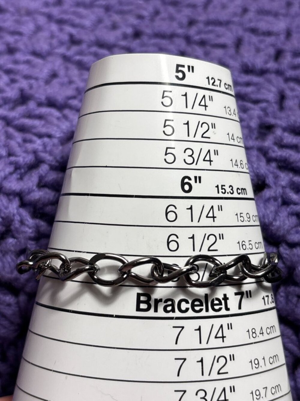 Gunmetal Chain Bracelet 6.75 inches Long Lobster Clasp